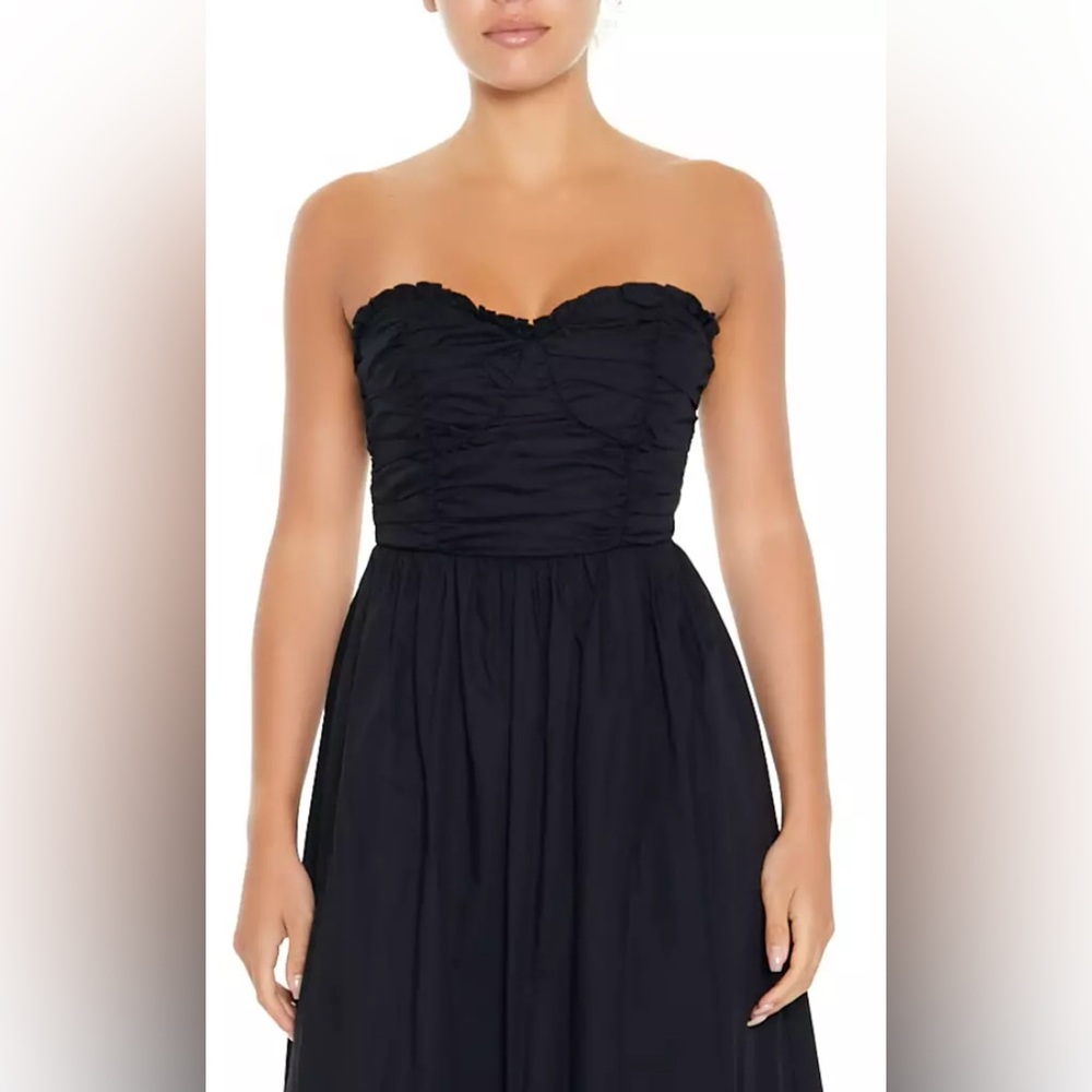 NWT Forever21 Strapless Ruffle Midi Dress - Picture 4 of 9
